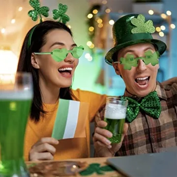 Novelty St Patrick's Day Shamrock Glasses Set for All Ages