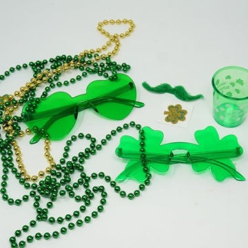 Novelty St Patrick's Day Shamrock Glasses Set for All Ages