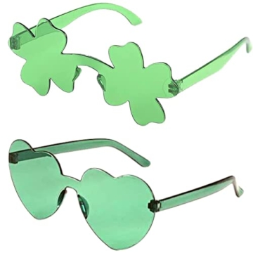 Novelty St Patrick's Day Shamrock Glasses Set for All Ages