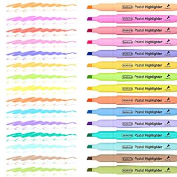 Shuttle Art Highlighters, 15 Colors Pastel Highlighter Pens Assorted Colors, Chisel Tip Dry-Quickly ...
