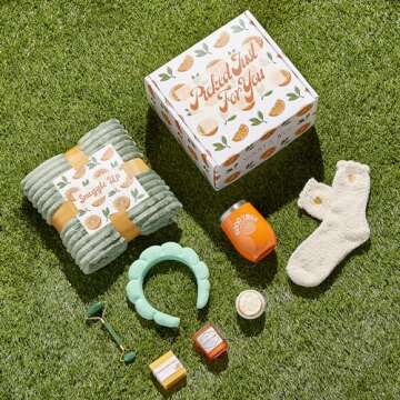 Sunny&Wise Care Package For Women, Self Care Gifts for Women, Get Well Gifts For Women After Surgery, Orange Fruit Themed, Thinking of You Gifts for Women with 12 Oz Good Vibes Tumbler