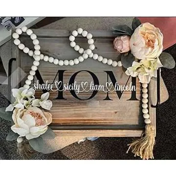 Farmhouse Beads 58" Wooden Garland with Jute Tassels