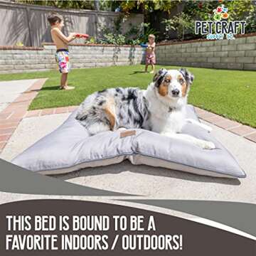 Pet Craft Supply Super Snoozer Calming Indoor/Outdoor Dog Bed - Durable & Water-Resistant 40" x 30"