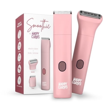 HAPPY CURVES Smoothie Bikini Trimmer - Electric Razor for Women, Waterproof Hair Groomer with Adjust...