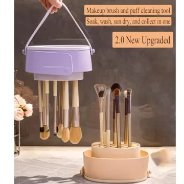 3-in-1 Makeup Brush Cleaner Mat - Foldable Silicone Scrubber