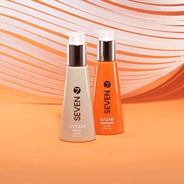 SEVEN Gazar Diamond Hair Serum for Frizzy and Damaged Hair Care, Anti Frizz, Smoothing, Shine Booster with Coconut & Macadamia Oil, Adds Heat Protection, Made in USA, 3.2oz