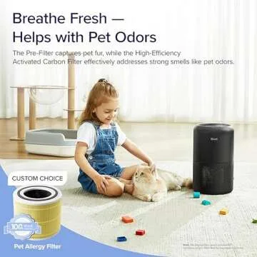 LEVOIT Air Purifier for Home Allergies Pets Hair in Bedroom, Covers Up to 1095 ft² by 45W High Torque Motor, 3-in-1 Filter, Sleep Mode, Remove Dust Smoke Pollutants Odor, Core 300-P, Black, 2 Pack