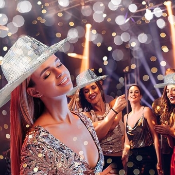Shimmering MACADAM Disco Ball Cowboy Hat for Parties