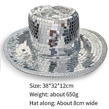 Shimmering MACADAM Disco Ball Cowboy Hat for Parties