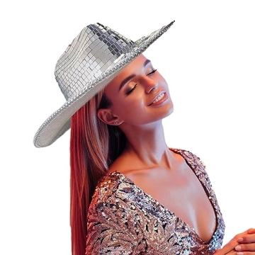 Shimmering MACADAM Disco Ball Cowboy Hat for Parties