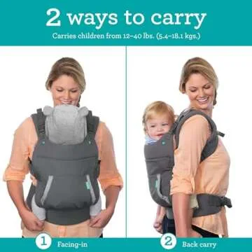 Infantino Cuddle Up Carrier - Ergonomic Bear-Themed face-in Front Carry and Back Carry with Removable Character Hood for Infants and Toddlers 12-40 lbs