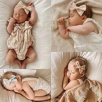 20pcs Baby Girls Cotton Hair Bows Headbands Nylon Hair Bands Elastic Hair Accessories for Newborn Ki...