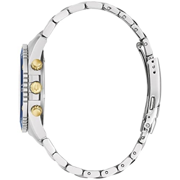 Bulova Men's Marine Star Two-Tone Stainless Steel Chronograph Quartz Watch, Blue Dial Style: 98H37