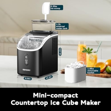 EUHOMY Ice Maker Machine - 34L, Quick and Easy