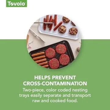 Tovolo Prep & Serve BBQ Trays Set of 2 (Large - Black/White) - Serving Trays for Kitchen, Grill, Meal Prep, Smoker, Griddle, Barbeque, & More/BPA-Free & Dishwasher-Safe