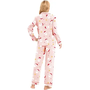 LUBOT Christmas Pajamas 100% Cotton Women Pajama Set
