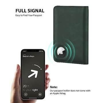 Stouchi Passport Holder with AirTag Slot for Travelers