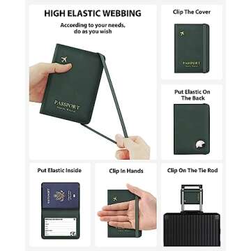 Stouchi Passport Holder with AirTag Slot for Travelers