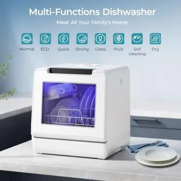 Euhomy Portable Dishwasher Countertop | 8 Programs & Self Clean