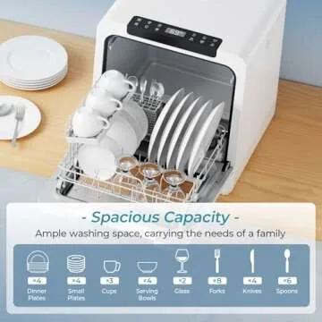 Euhomy Portable Dishwasher with 8 Programs & 5L Water Tank