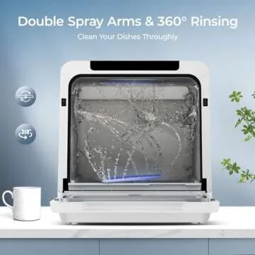 Euhomy Portable Dishwasher with 8 Programs & 5L Water Tank