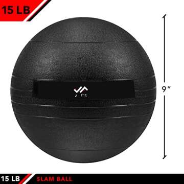 JIFFIT Slam Ball - 15 LB - Perfect for Cross Training and Cardio Workouts