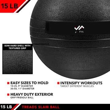 Durable JFIT Slam Ball 15 LB for Cross Training