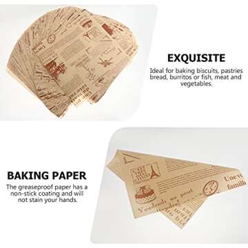 Healifty 200pcs Precut Parchment Paper Sheets, Non-Stick Baking & Frying