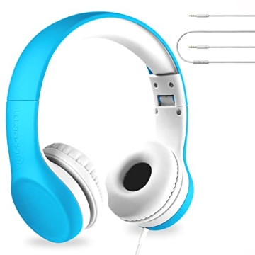 LilGadgets Connect+ Wired Kids Headphones with Microphone, Volume Limiting, Noise Reduction, and Sof...