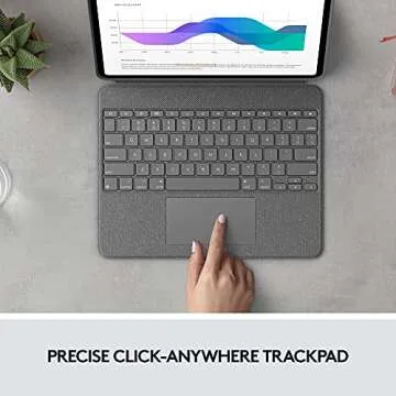 Logitech Combo Touch iPad Pro 12.9-inch (5th, 6th gen - 2021, 2022) Keyboard Case - Detachable Backlit Keyboard with Kickstand, Click-Anywhere Trackpad, Smart Connector - Oxford Gray; USA Layout