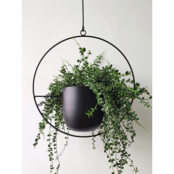 Boho Black Metal Plant Hanger for Modern Home Decor