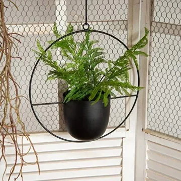 Boho Black Metal Plant Hanger for Modern Home Decor
