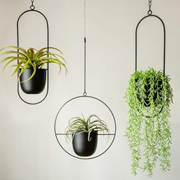 Boho Black Metal Plant Hanger for Modern Home Decor
