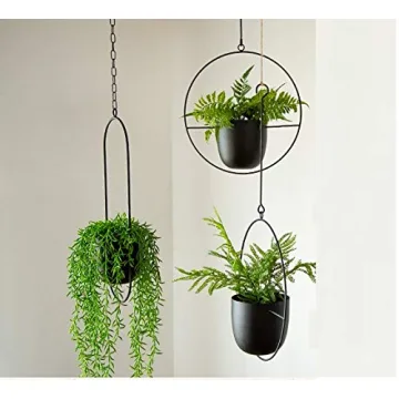 Boho Black Metal Plant Hanger for Modern Home Decor