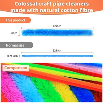18 pcs Colorful Craft Pipe Cleaners for Creative Fun