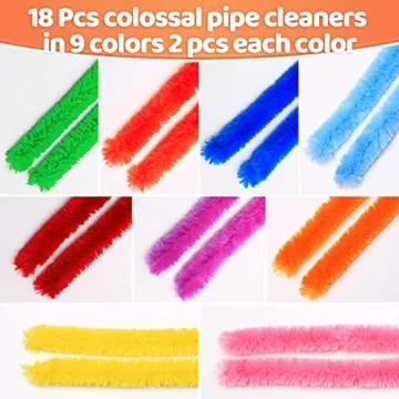 18 pcs Colorful Craft Pipe Cleaners for Creative Fun