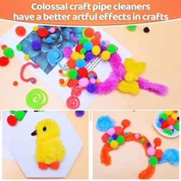 18 pcs Colorful Craft Pipe Cleaners for Creative Fun