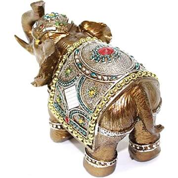 Stunning 6" Elephant Trunk Statue Wealth Lucky Feng Shui Figurine Home Decor Birthday Congratulatory...