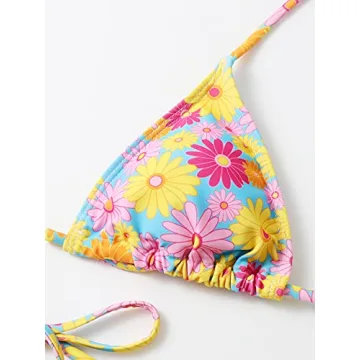 Stylish SOLY HUX Floral Print Adjustable Bikini Set