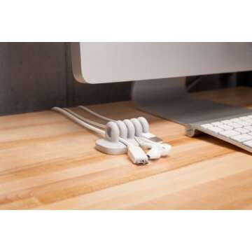 Toysdone Cordies Desktop Cable Management for Power Cords and Charging Accessory Cables (White)