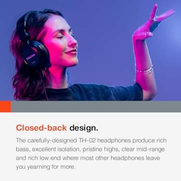 TASCAM TH-02 Studio Monitor Headphones for Music Pros