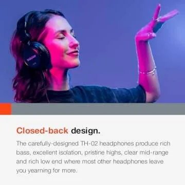 TASCAM TH-02 Studio Monitor Headphones for Music Pros