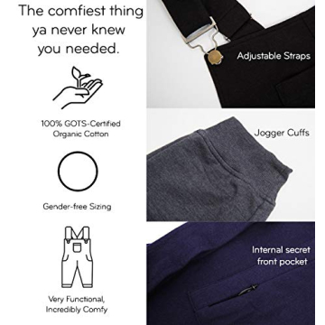 Swoveralls Unisex Sweatpant, Eco-Friendly Relaxed Fit Overalls