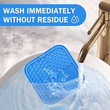 TDZWIN Licking Mat for Dogs, Dog Licking Mat Slow Feeder Dog Bowls, Dog Peanut Butter Lick Pad with Suction Cups for Anxiety Relief Perfect for, Treats, Yogurt BPA Free Blue