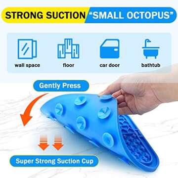 TDZWIN Licking Mat for Dogs, Dog Licking Mat Slow Feeder Dog Bowls, Dog Peanut Butter Lick Pad with Suction Cups for Anxiety Relief Perfect for, Treats, Yogurt BPA Free Blue