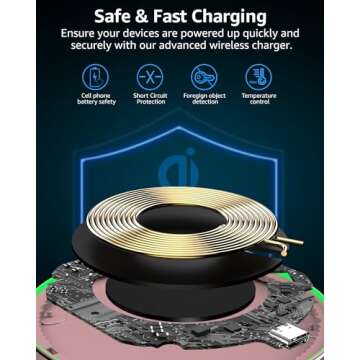 TOZO W1 Wireless Charger, 10W Qi-Certified Charging Pad with Aviation Aluminum Computer Numerical Co...