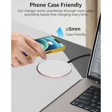 TOZO W1 Wireless Charger, 10W Qi-Certified Charging Pad with Aviation Aluminum Computer Numerical Control Technology Compatible with iPhone 16/16 Plus/16 Pro Max/15 14 13 12 and Samsung Galaxy Series
