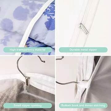 Durable Garment Bags for Storage, Clear and Moth Proof