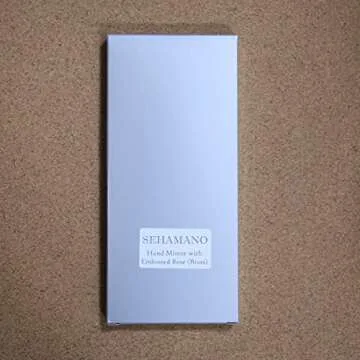 SEHAMANO Vintage Hand Mirror with Embossed Rose on The Back Handheld Makeup Beauty Metal Mirror Compact Purse Small Mirror (Brass (Matt Gold))