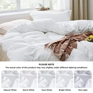 Bedsure White California King Duvet Cover - Prewashed Extra Soft Bedding Set, Includes 1 Cal King Duvet Cover 104x98 Inches with Zipper Closure & 2 Pillow Shams, Comforter Not Included